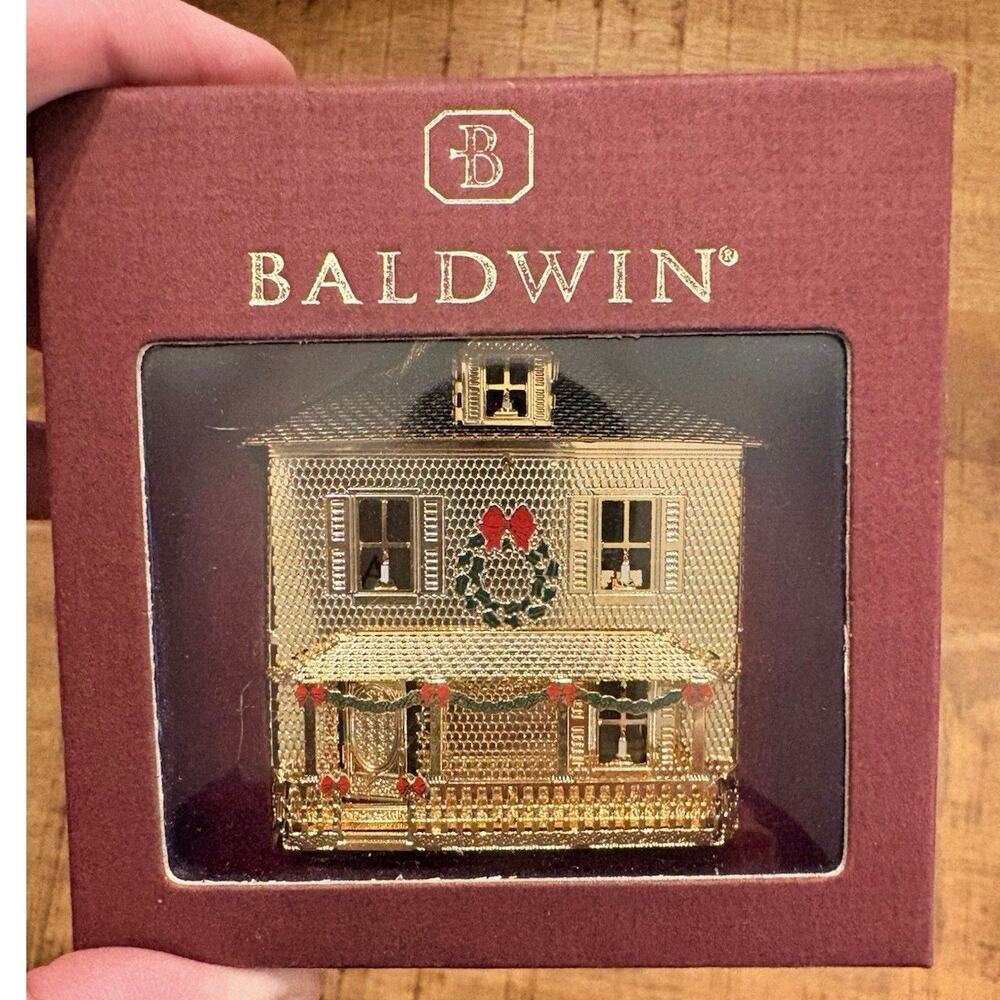 BALDWIN BRASS CHRISTMAS ORNAMENT DOLL HOUSE 77024.010 In Box